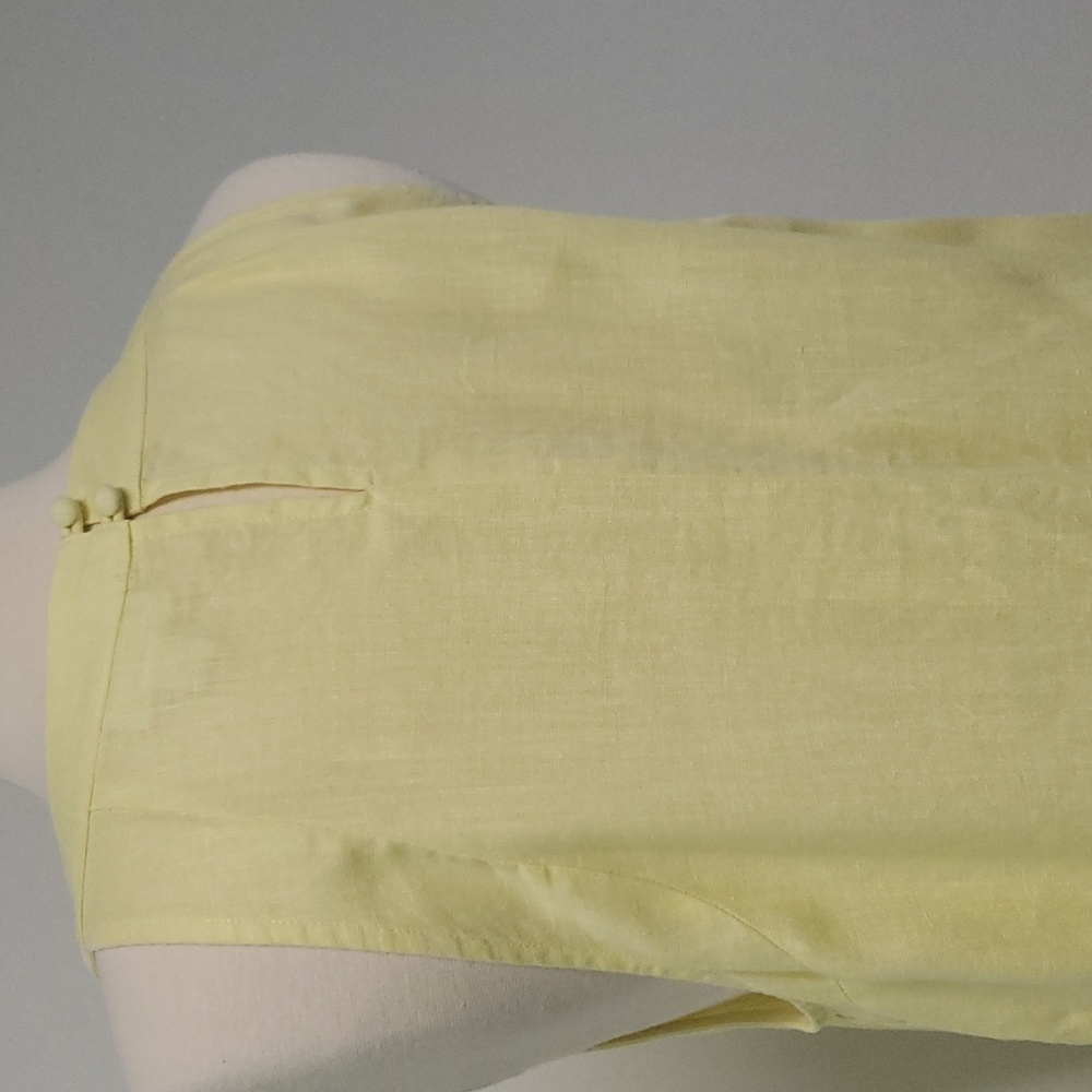 J Jill Love Linen butter-yellow linen midi dress with‎ pockets size large - Picture 8 of 14